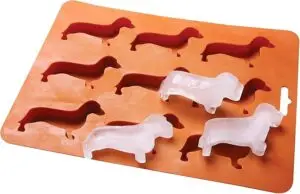An ice cube tray of dachshunds