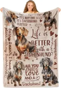 picture of a 50x65 inch beige dachshund blanket