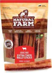 a bag of natural farm bully sticks