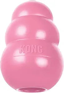 Pink kong toy for puppy for teething rubber chew toy