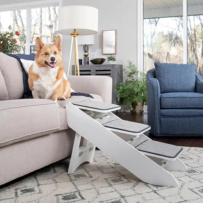 PetSafe CozyUp Folding Stairs & Ramp Combo for Dogs & Cat, Pet Steps/Ramp for Bed or Couch