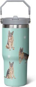 German Shepherd Travel Cup for Dog Lover,30 oz German Shepherd Vacuum Insulated Tumbler with Handle