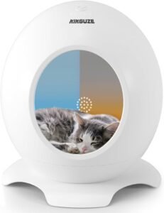 Cat's Air-Conditioned Bed with Sleep Music, Constant Temperature Smart Heated Cat Bed 59℉~95℉ Cooling Cat Bed for Summer, Five Noise-Reducing Cat Bed,Smart Warm/Cool Pet House,17" x 17"x 17.7"