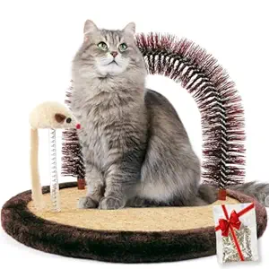 Self Grooming Brushes For Your Cat 4 CLICK HERE. Happi N Pets Original Cat Self Groomer, Cat Arch Grooming Brush wtih Heavy Wooden Cat Scratching Pad, Rubbing Post & Catnip Toy, Cat Face Scratchers Cat Massager, Cat Scratchers for Indoor Cats, Brown