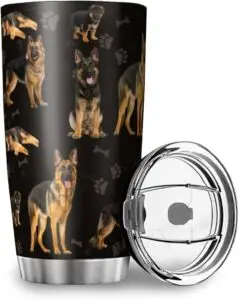 German shepherd Tumbler With Splash Proof Sliding Lid Stainless Steel Coffee Cups Vacuum Insulated Travel Mug for Ice Drink Travel