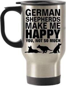 German Shepherd Tumbler – Stainless Steel Novelty Tumbler for Birthday and Anniversary Parties – Gift Idea for Appreciate on Christmas – 14 Oz German Shepherd Travel Tumbler (Silver)