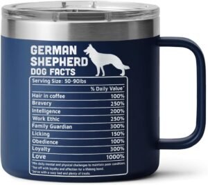 German Shepherd Mug, Christmas Gifts for German Shepherd Lovers, German Shepherd Gifts for Owners for Christmas - Birthday - Valentine, German Shepherd Funny Facts Tumbler Cup Mug 14 Oz