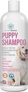 CLICK HERE. 16 fl oz Tearless Puppy Shampoo and Conditioner - Anti Itch Dog Shampoo Sensitive Skin - Coconut Oil Oatmeal Pet Shampoo for Puppies