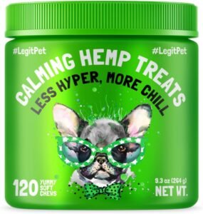 CLICK HERE. Calming Hemp Treats for Dogs Made in USA Organic Hemp Natural Separation Aid Helps Barking, Chewing, Thunder, Fireworks, Aggressive Behavior Soothing Stress Relief Natural Relaxation