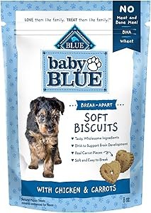 Dog Treats for Small Breeds Recommended by Vets 9 CLICK HERE. BEST FOR PUPPIES. Blue Buffalo Baby BLUE Soft Biscuits with DHA, Natural Dog Treats for Puppies, Great for Training, with Chicken & Carrot