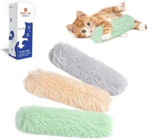 CLICK HERE. AMAZON'S CHOICE. Cat Toys Cat Pillows, 3 Pack Soft and Durable Crinkle Sound Catnip Toys, Interactive Cat Kicker Toys for Indoor Cats, Promotes Kitten Exercise Cozy Companion: Our catnip kicker toys are all made of soft plush material and baby-level cotton, soft and comfortable enough for your feline friends to snuggle and chew. Organic Catnip Filled: Stuffed with 100% pure, potent and organic catnip. Catnip, the favorite natural herb of most cats, will maximize the chance to make cats excited and make interactive playtime irresistible. Boredom Relief: Cats have a natural instinct to pat and pounce. Kitten kicker toy can help cats chase and chew training and stimulate their hunting instincts, help cats grow up better and healthier, and strengthen the interaction between you and cats.