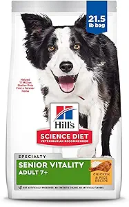 Best Elderly Dog Food - Recommended By Vets 13 CLICK HERE. VET PICK: BEST PREMIUM FOOD. Hill's Science Diet Senior Vitality, Senior Adult 7+, Senior Premium Nutrition, Dry Dog Food, Chicken & Rice
