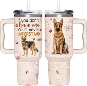 German Shepherd Gifts - Christmas Gifts for German Shepherd Lovers, Dog Lovers - German Shepherd Gifts for Dog Owners for Birthday, Mother's Day - GSD Tumbler 40oz with Handle