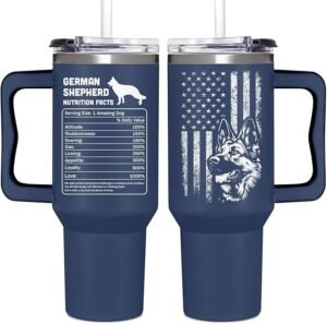 German Shepherd Gifts For Men, German Shepherd Owner Gifts, Birthday Gifts, Christmas Gifts For Men, Christmas Presents For Dad, Gifts From Dogs To Dad, German Shepherd Tumbler 40oz With Handle