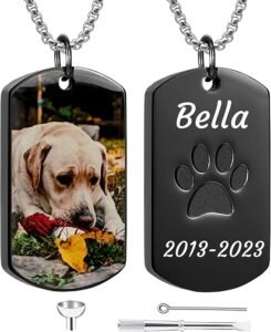 CLICK HERE. Personalized Pet Urn Necklaces for Dog Cat Ashes Custom Photo Text Stainless Steel Cremation Jewelry Pet Loss Memorial Gift