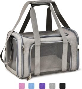 CLICK HERE. #1 BEST SELLER. Cat, Dog Carrier for Small Medium Cats Puppies up to 15 Lbs, TSA Airline Approved Carrier Soft Sided, Collapsible Travel Puppy Carrier - Grey