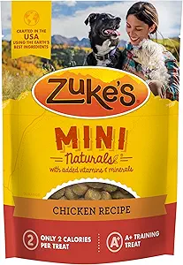 Dog Treats for Small Breeds Recommended by Vets 8 CLICK HERE. BEST LOW CALORIE. Zuke’s Mini Naturals Dog Training Treats for Dogs, Pet Treats made with Real Chicken, 16 oz. Resealable Pouch