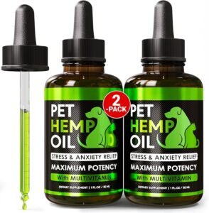 CLICK HERE. Hemp Oil for Dogs and Cats - Organic Hemp Oil Drops for Anxiety Relief, Stress, Pain, Calming - Hip and Joint Support - Skin Health - Made in USA - Omega 3-6-9 Pet Calming Drops