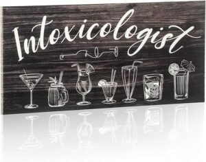 CLICK HERE. Intoxicologist Wood Bar Decor Funny Bar Sign with Drinks Patterns Wooden Plaque Sign Wall Art Pub Bar Decor or Home Decoration