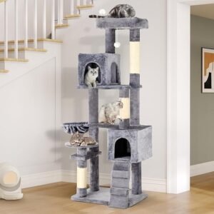 CLICK HERE. YITAHOME 70.8in Cat Tree Tower for Indoor Cats, Multi-Level Cat Furniture with Scratching Posts,Cat Window Padded Plush Perch,Cozy Basket,Ladder and Funny Toys for Kittens Pet Play House, Light Gray