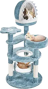 CLICK HERE. AMAZON'S CHOICE. Yaheetech 45.5in Ocean-Themed Cat Tree Multi-Level Cat Tower, Plush Cat Furniture with Shark's Mouth-Shaped Nest, Sea Star-Shaped Perch, Jellyfish-Style Hammock for Indoor Cat Kitty
