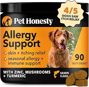 Pet Honesty Dog Allergy Itch Relief - Advanced Itch Supplement with Probiotics for Dogs - Immune Support & Skin Relief for Seasonal Allergies - Natural Itchy Skin & Paw Relief
