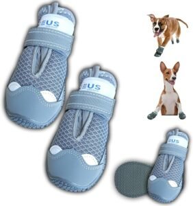 Dogs Need Shoes Too! 12 CLICK HERE. Dog Boots Breathable Dog Shoes, Anti-Slip Dog Booties Paw Protector for for Hot Pavement Winter Snow Hiking 4 Packs