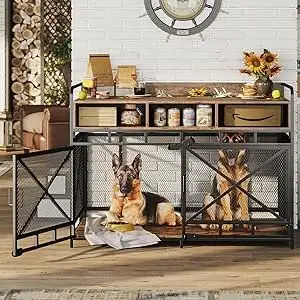 CLICK HERE. Dog Crate Furniture,Wooden Dog Crate End Table,48 Inch Dog Kennel with Drawers,Heavy Duty Dog Crate,Decorative Pet Crate Dog Cage for Indoor
