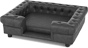 CLICK HERE. Faux Leather Dog Couch, Pet Bed for Medium Dogs, Pet Sofa with Small Stairs