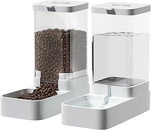 CLICK HERE. Gravity Pet Feeder and Water Dispenser Set, Automatic Dog Feeder and Dog Water Dispenser for Dogs Cats Pets Animals Large Capacity