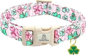 CLICK HERE. AMAZON'S CHOICE. Lionheart glory St. Patrick Dog Collar, Clover Collars Pink Dog Collar for Medium Dogs Spring Female Dog Collar Adjustable Heavy-Duty Dog Collar Pet Gift Plastic Buckle