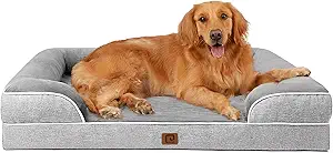 CLICK HERE. AMAZON'S CHOICE. Orthopedic Dog Bed Waterproof Memory FoamsDog Bed with Sides, Non-Slip and Egg-Crate Foam Big Dog Couch Bed with Washable Removable Cover, Grey