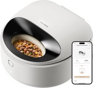 CLICK HERE. Automatic Cat Feeder Wet Food Refrigerated New Upgraded APP Control,3 Days Freshness 3 Meals,Semiconductor Cooling&Quick Chills Wet Food Dispenser,Polar WiFi Timed Auto Pet Feeder for Cat Dog