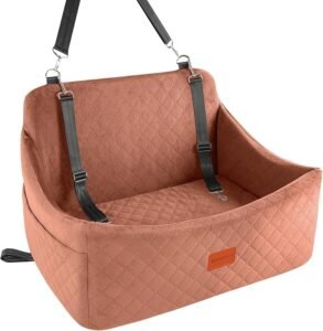 CLICK HERE. Dog Car Seat for Large Size Dog Up to 55lbs,Easy to Install Car Dog Bed with Super Soft Fabic and Filling in Memory Foam,Fully Detachable and Washable Pet Car Seat