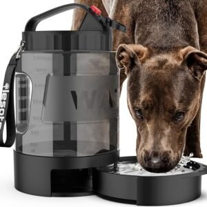 CLICK HERE. Portable Dog Travel Water Bottle, 77oz Large Travel Water Bowl for Dogs Camping Hiking Beach Hunting Essentials, Big Pet Bottles Bowl Water Dispenser for On The Go Park Car Walking Accessories