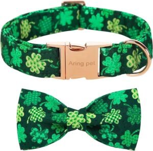 CLICK HERE. AMAZON'S CHOICE. St. Patrick's Day Dog Collar-Cute Clovers Dog Collar with Bow, Cotton Trefoil Bowtie Dog Collars with Metal Buckle