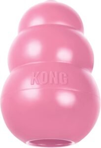 A durable chew toy that helps with teething pain and keeps puppies engaged, reducing the urge to bite.