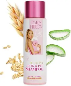 From Fluffy to Floof - Dog Bath Time Funny Pics and Shampoos 42 Give your pup the ultimate salon-quality grooming with Paris Hilton Dog Shampoo, a fragrance-free, sulfate-free, vegan, and hypoallergenic formula enriched with oatmeal and aloe for a healthy, shiny coat.