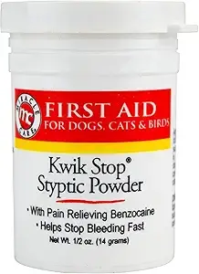 ✂️ QuickStop Styptic Powder – Accidents happen! This powder quickly stops bleeding if you trim a little too close.