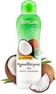 🛁 TropiClean Hypoallergenic Coconut Shampoo – Perfect for pets with allergies or dry skin, leaving their coat soft and fresh.