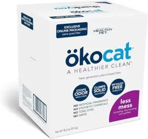 ökocat Less Mess Low Tracking Wood Clumping Cat Litter Mini- Pellets, Unscented,