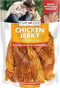 a bag of chicken jerkey found on amazon