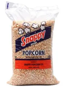a bag of snappy plain popcorn safe for dogs