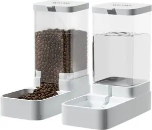 Automatic cat feeders for busy pet parents — this gravity-fed food and water dispenser set keeps your feline hydrated and well-fed all day with zero effort, perfect for low-maintenance, everyday use.